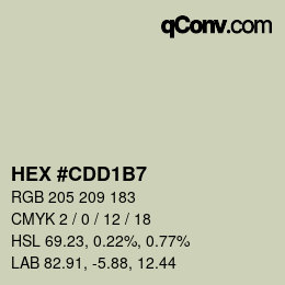 カラーコード: HEX #CDD1B7 | qconv.com