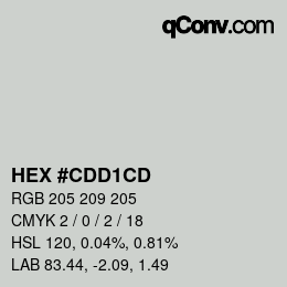 颜色代码: HEX #CDD1CD | qconv.com