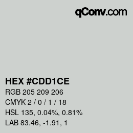 Color code: HEX #CDD1CE | qconv.com