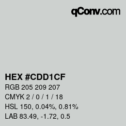 Color code: HEX #CDD1CF | qconv.com