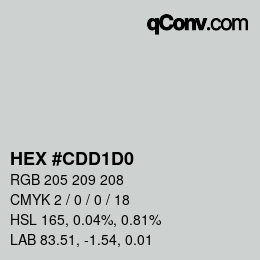 カラーコード: HEX #CDD1D0 | qconv.com