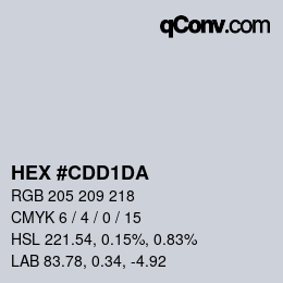 颜色代码: HEX #CDD1DA | qconv.com