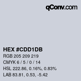颜色代码: HEX #CDD1DB | qconv.com