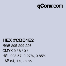 颜色代码: HEX #CDD1E2 | qconv.com