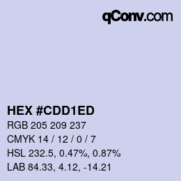 Color code: HEX #CDD1ED | qconv.com