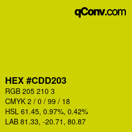 Color code: HEX #CDD203 | qconv.com