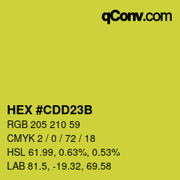 Color code: HEX #CDD23B | qconv.com