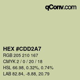 Farbcode: HEX #CDD2A7 | qconv.com
