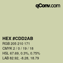 Color code: HEX #CDD2AB | qconv.com