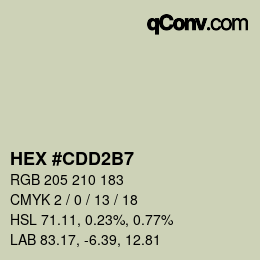 颜色代码: HEX #CDD2B7 | qconv.com