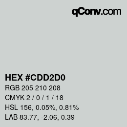 Color code: HEX #CDD2D0 | qconv.com