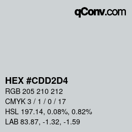颜色代码: HEX #CDD2D4 | qconv.com