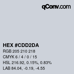 Color code: HEX #CDD2DA | qconv.com