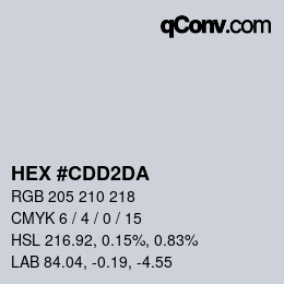 Color code: HEX #CDD2DA | qconv.com