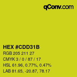 Color code: HEX #CDD31B | qconv.com