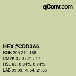 カラーコード: HEX #CDD3A6 | qconv.com