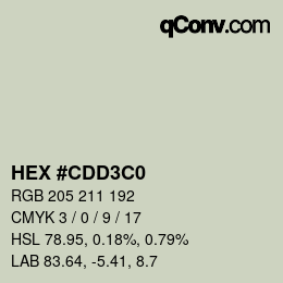 颜色代码: HEX #CDD3C0 | qconv.com