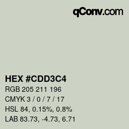 カラーコード: HEX #CDD3C4 | qconv.com