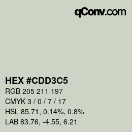 Color code: HEX #CDD3C5 | qconv.com