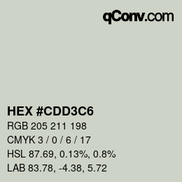 Color code: HEX #CDD3C6 | qconv.com