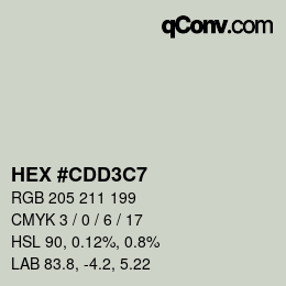 Farbcode: HEX #CDD3C7 | qconv.com