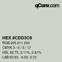 Color code: HEX #CDD3C8 | qconv.com