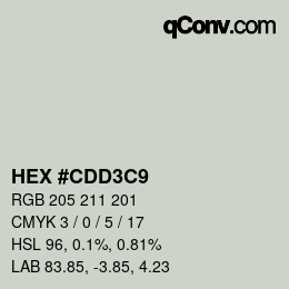 Color code: HEX #CDD3C9 | qconv.com