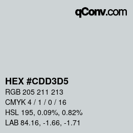カラーコード: HEX #CDD3D5 | qconv.com