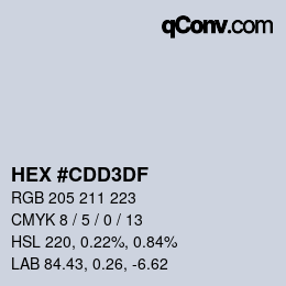 Color code: HEX #CDD3DF | qconv.com