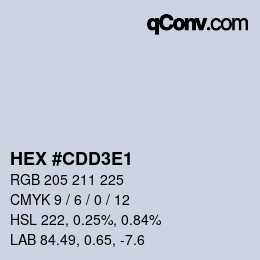Color code: HEX #CDD3E1 | qconv.com