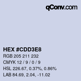 Color code: HEX #CDD3E8 | qconv.com