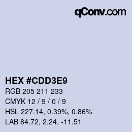 カラーコード: HEX #CDD3E9 | qconv.com