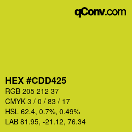 Color code: HEX #CDD425 | qconv.com
