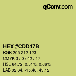 Color code: HEX #CDD47B | qconv.com