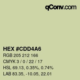 颜色代码: HEX #CDD4A6 | qconv.com