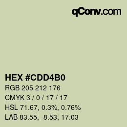 颜色代码: HEX #CDD4B0 | qconv.com