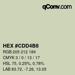 Color code: HEX #CDD4B8 | qconv.com