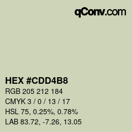 Color code: HEX #CDD4B8 | qconv.com