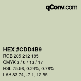 Color code: HEX #CDD4B9 | qconv.com
