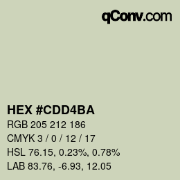 Color code: HEX #CDD4BA | qconv.com