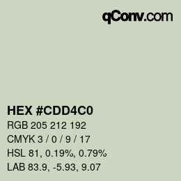 カラーコード: HEX #CDD4C0 | qconv.com