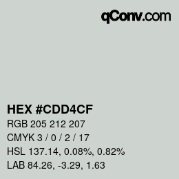 Color code: HEX #CDD4CF | qconv.com