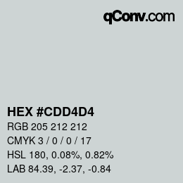 Color code: HEX #CDD4D4 | qconv.com