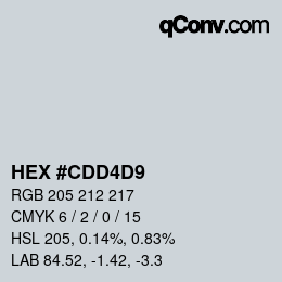 Color code: HEX #CDD4D9 | qconv.com