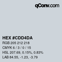カラーコード: HEX #CDD4DA | qconv.com