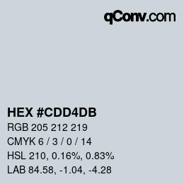 カラーコード: HEX #CDD4DB | qconv.com