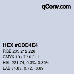 カラーコード: HEX #CDD4E4 | qconv.com