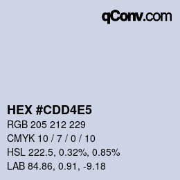 Código de color: HEX #CDD4E5 | qconv.com