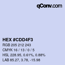 Color code: HEX #CDD4F3 | qconv.com