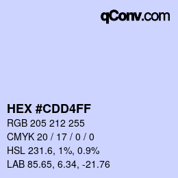 Color code: HEX #CDD4FF | qconv.com